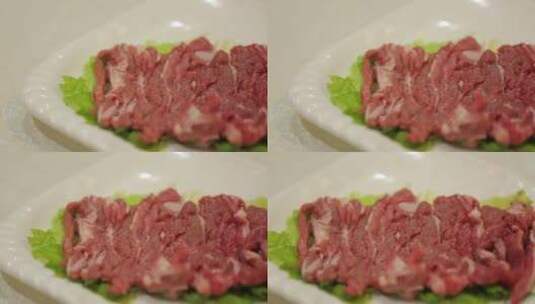 老北京涮肉羊肉片肥牛片 (4)高清在线视频素材下载