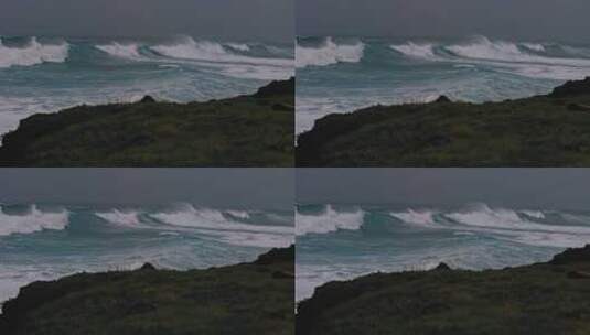 海浪在海洋上翻腾高清在线视频素材下载