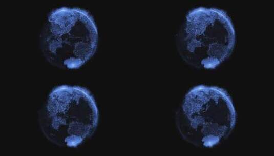 蓝色网络地球全息图高清在线视频素材下载