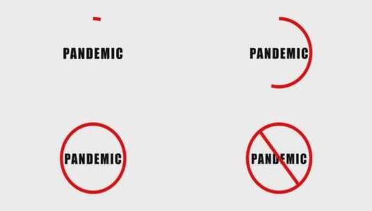 禁止病毒大流行英文符号高清在线视频素材下载