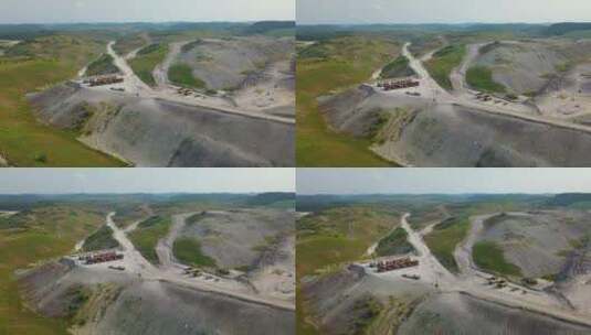 山顶煤矿航拍高清在线视频素材下载