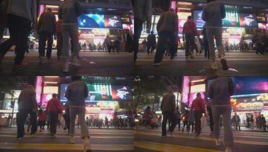 香港人行横道上行走的人高清在线视频素材下载