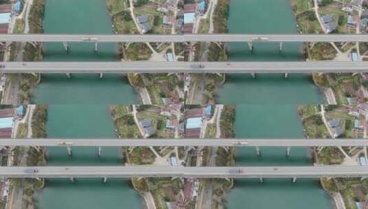 航拍高速公路高架桥跨河大桥穿山隧道高清在线视频素材下载
