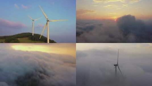 风力发电航拍合集高清在线视频素材下载