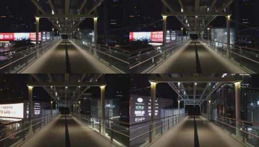 城市夜景天桥走廊高清在线视频素材下载