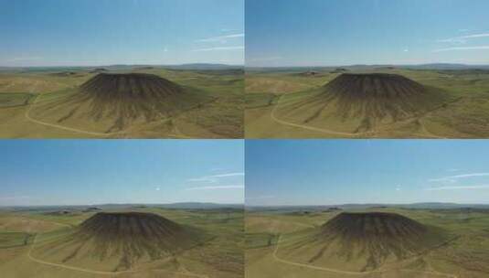 内蒙古乌兰达火山航拍高清在线视频素材下载