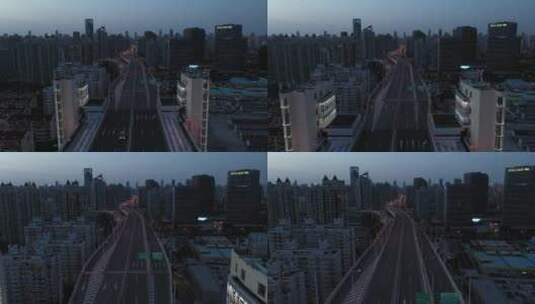 上海新冠疫情立交高架航拍高清在线视频素材下载