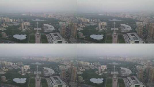 上海世纪大道世纪广场陆家嘴广场全景4K航拍高清在线视频素材下载