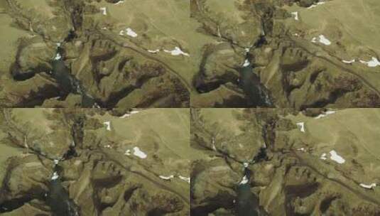 峡谷上空融化的积雪高清在线视频素材下载