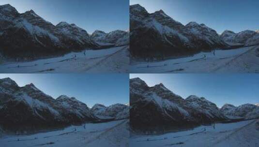 新疆雪山延时摄影高清在线视频素材下载