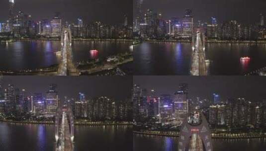 广州小蛮腰和猎德大桥高清在线视频素材下载