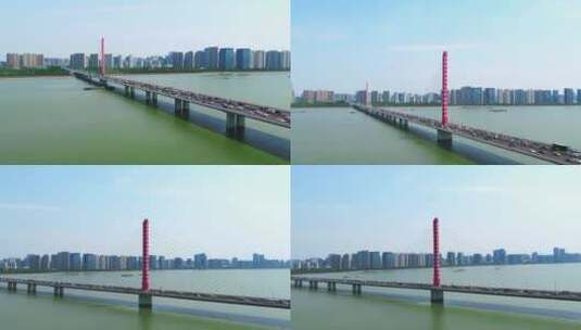 4K杭州西兴大桥 航拍 4段高清在线视频素材下载