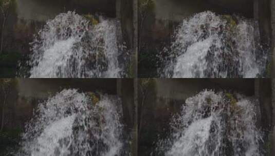 山间石像流水喷泉高清在线视频素材下载