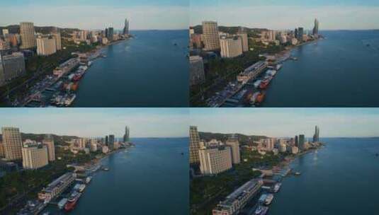 厦门航拍海边城市风光高清在线视频素材下载