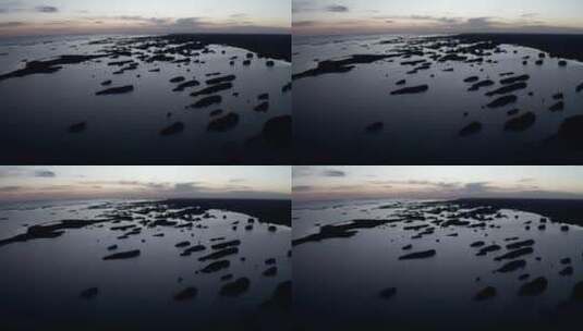 青海省海西州乌素特水上雅丹景区日落航拍高清在线视频素材下载