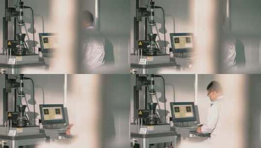 科研人员对红外锗镜头组装高清在线视频素材下载