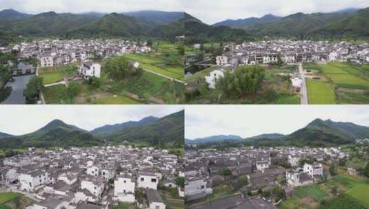 5.4k高清航拍黄山黟县宏村镇卢村高清在线视频素材下载