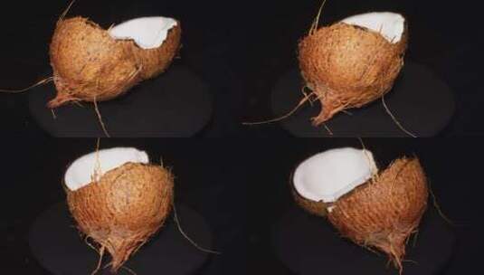 开椰子敲椰子老椰子椰子水椰子肉高清在线视频素材下载