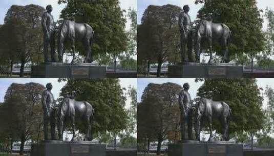 英雄与马的雕像高清在线视频素材下载