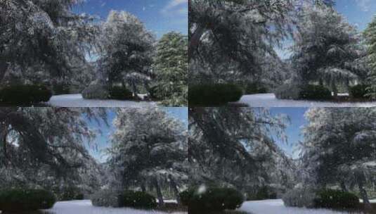 树林雪景 单镜头01高清在线视频素材下载