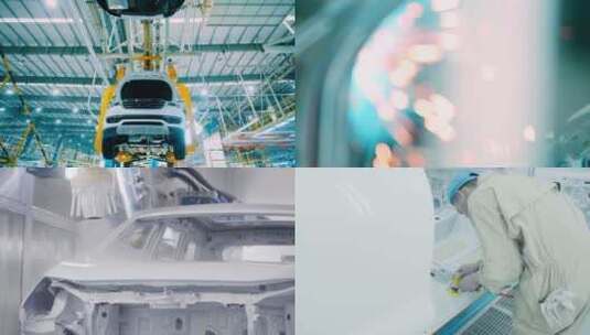 汽车生产汽车制造汽车工业智能制造生产线高清在线视频素材下载