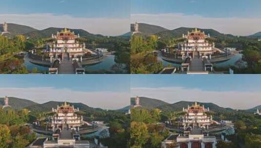 中国江苏省无锡市灵山大佛景区航拍4K高清高清在线视频素材下载