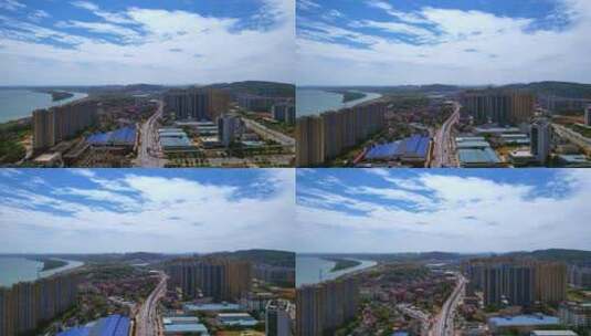 长沙大王山片区城市风光航拍高清在线视频素材下载