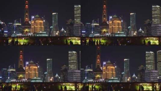 上海外滩夜景夜色旅游业高清在线视频素材下载