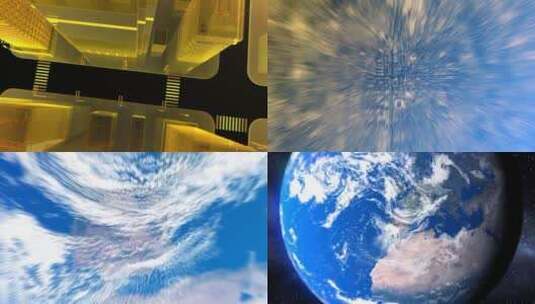 城市建筑飞跃地球太空高清在线视频素材下载