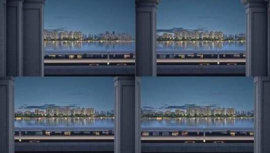 火车过道看江景房动画素材高清在线视频素材下载