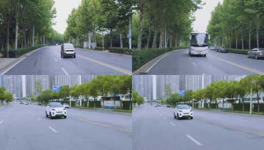 新能源汽车在路上行驶高清在线视频素材下载