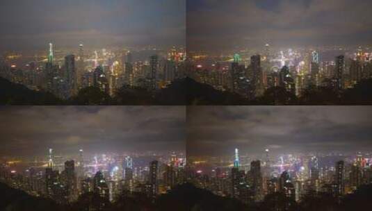 香港维多利亚港夜景延时高清在线视频素材下载