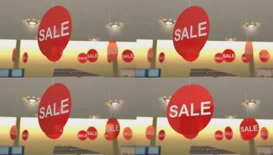 商店红色圆形销售标志高清在线视频素材下载