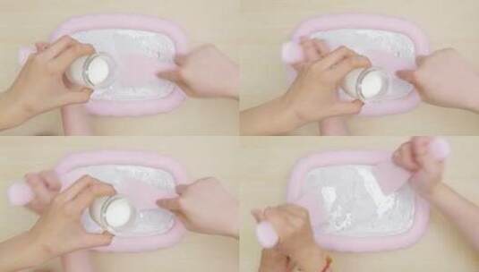 牛奶炒冰制作方法高清在线视频素材下载