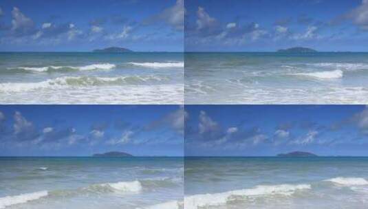 三亚椰梦长廊，海岸线，大海高清在线视频素材下载