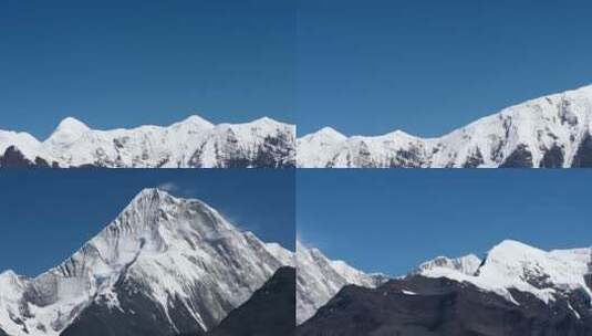 蓝天下的贡嘎雪山山脉高清在线视频素材下载