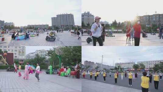广场舞 公园人群休闲活动 集体跳舞高清在线视频素材下载
