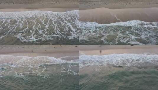 海浪沙滩海浪拍打沙滩航拍旅拍素材潮汐高清在线视频素材下载