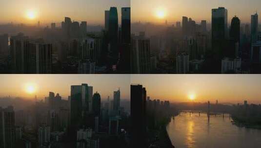 重庆城市日落黄昏航拍素材高清在线视频素材下载