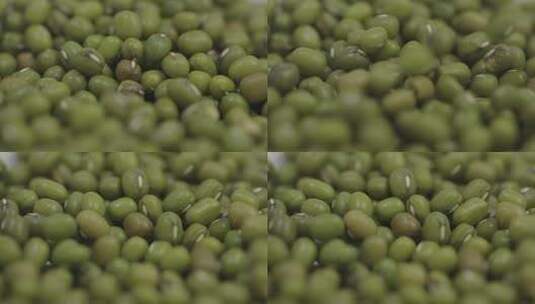 有机绿豆实拍近景掉落高清在线视频素材下载