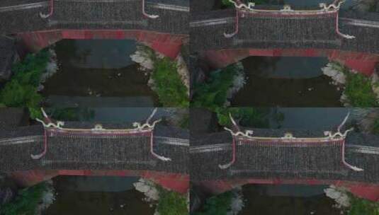 浙江省温州市泰顺廊桥晨曦航拍高清在线视频素材下载