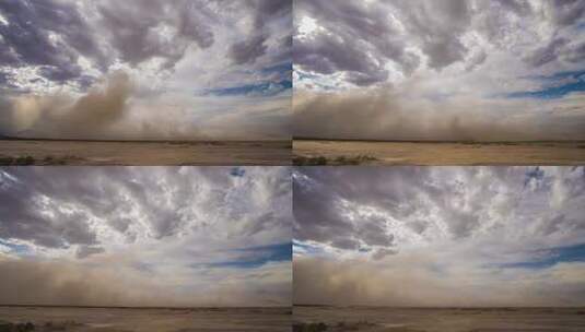 白云下的沙尘暴高清在线视频素材下载