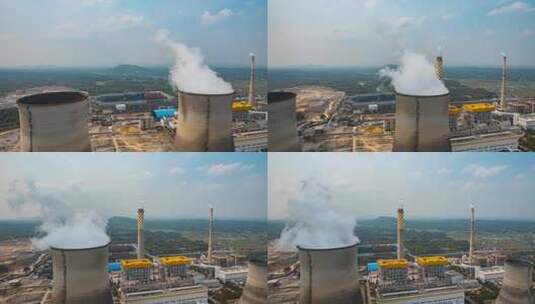 8K火力发电厂工业污染浓烟滚滚延时高清在线视频素材下载