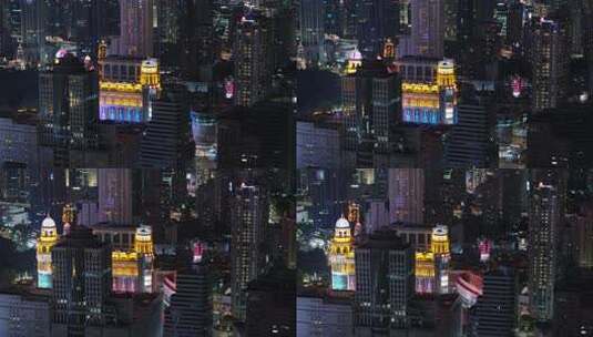 上海新世界夜景航拍高清在线视频素材下载