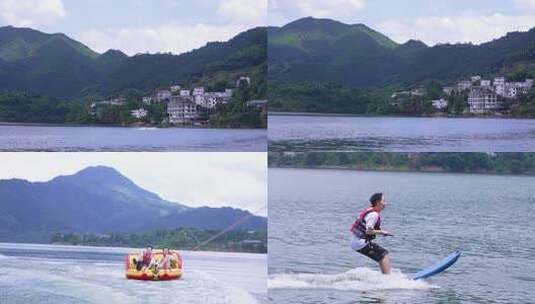 游客东江湖景区水上运动体验2高清在线视频素材下载