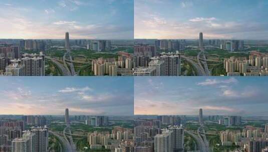 郑州地标CBD大玉米楼高清在线视频素材下载