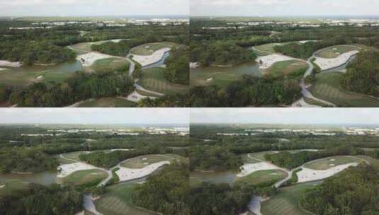 墨西哥维丹塔里维埃拉玛雅郭瑞华设计高尔夫球场的鸟瞰图。高清在线视频素材下载