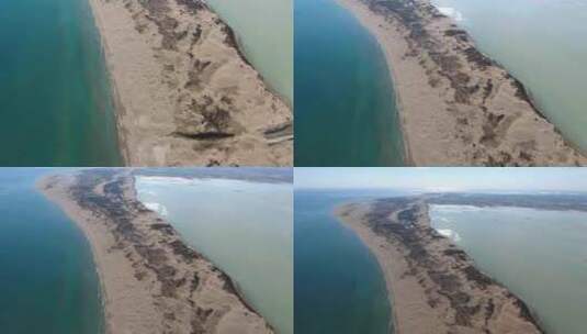 泻湖海形成的沙洲高清在线视频素材下载