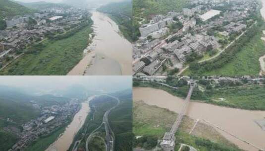 4K 航拍 贵州土城古镇 赤水河高清在线视频素材下载