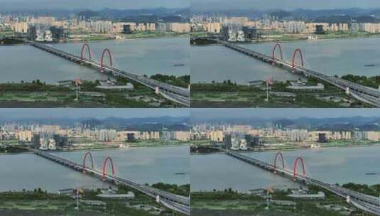 之江大桥全景4K航拍高清在线视频素材下载
